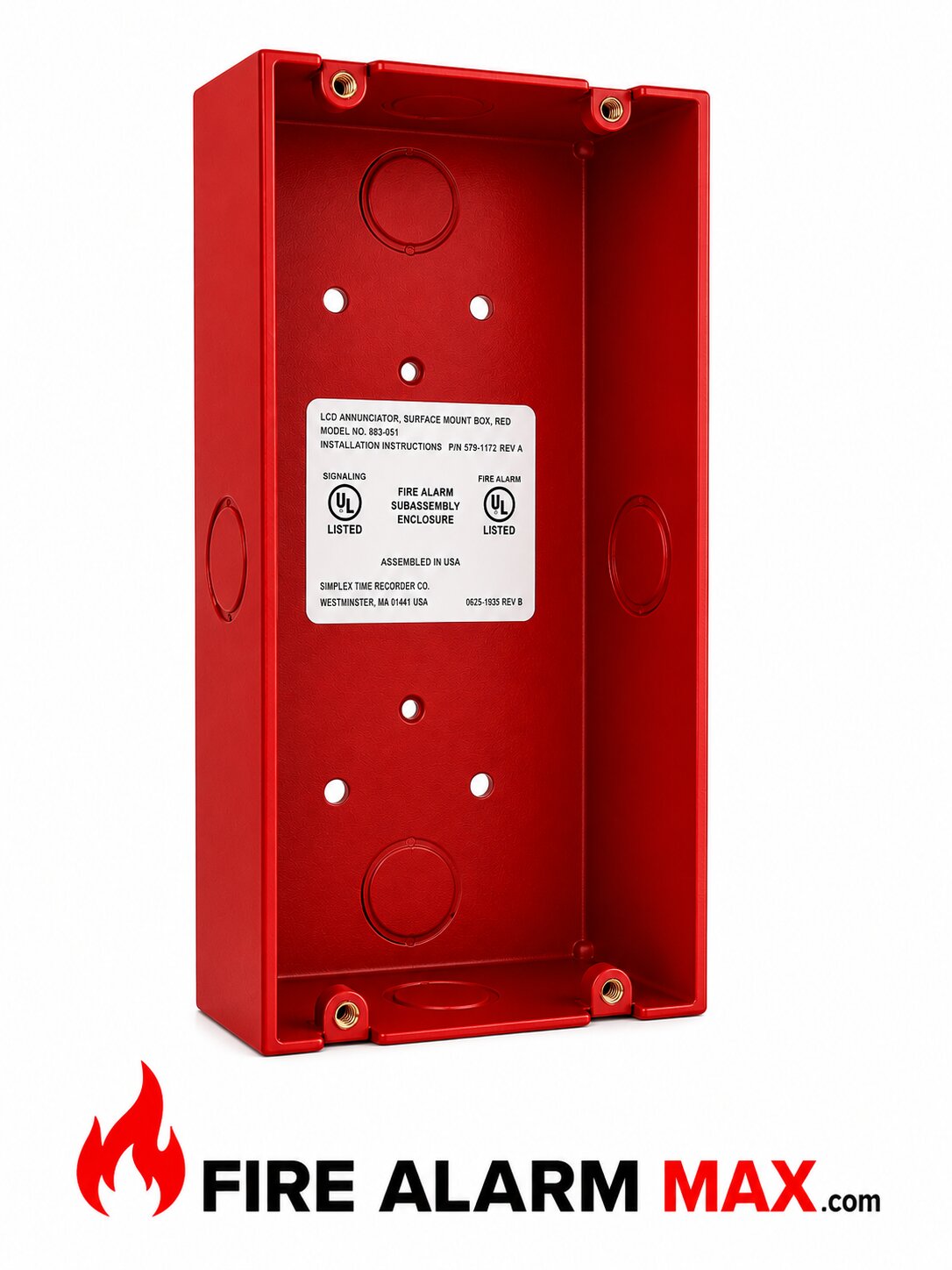 Simplex 2975-9461 Metal Surface Box Red